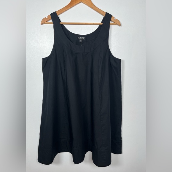 NWT J.CREW Size L Women’s Black Scoopneck shift dress in cotton poplin - - Picture 3 of 13